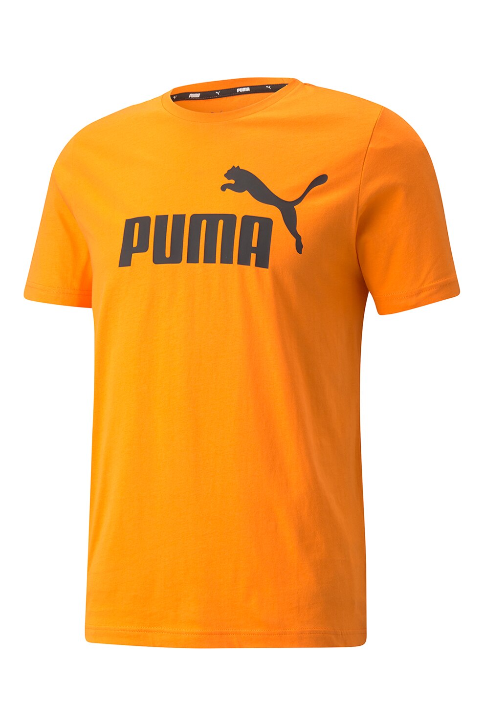 Puma, Tricou de bumbac cu logo Essential, oranj mandarina, negru stins